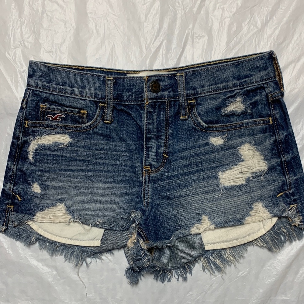 Hollister Vintage Y2K Denim Jean Cut Off Short Shorts Daisy Dukes Festival Sz 0